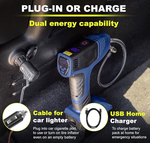 Portable Tire Inflator Air Compressor 150PSI 12V DC Orange Z567