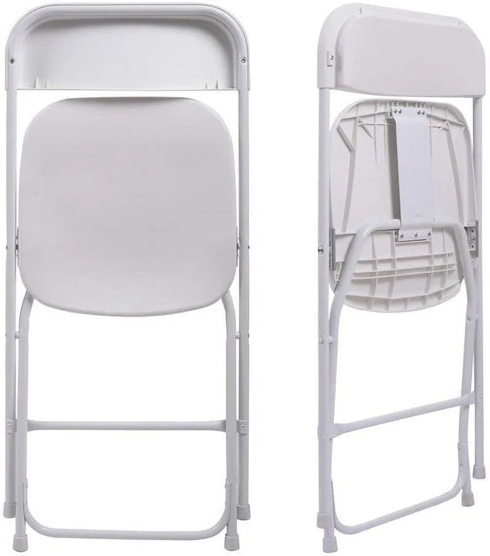 White Plastic Folding Chairs Set of 10 Y5684