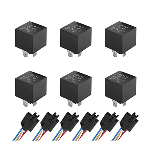 6 Pcs 12V 40 AMP Waterproof Automotive Relay and Harness Set W46469