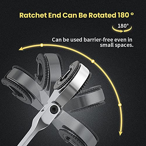 12PCS Metric Combination Ratcheting Wrench Set with 72 Teeth O4098