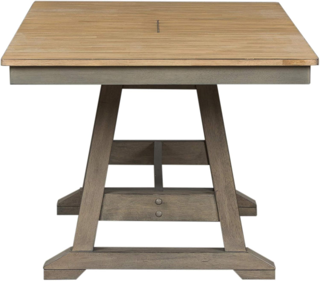 Gray 7 Piece Trestle Table Set Z703