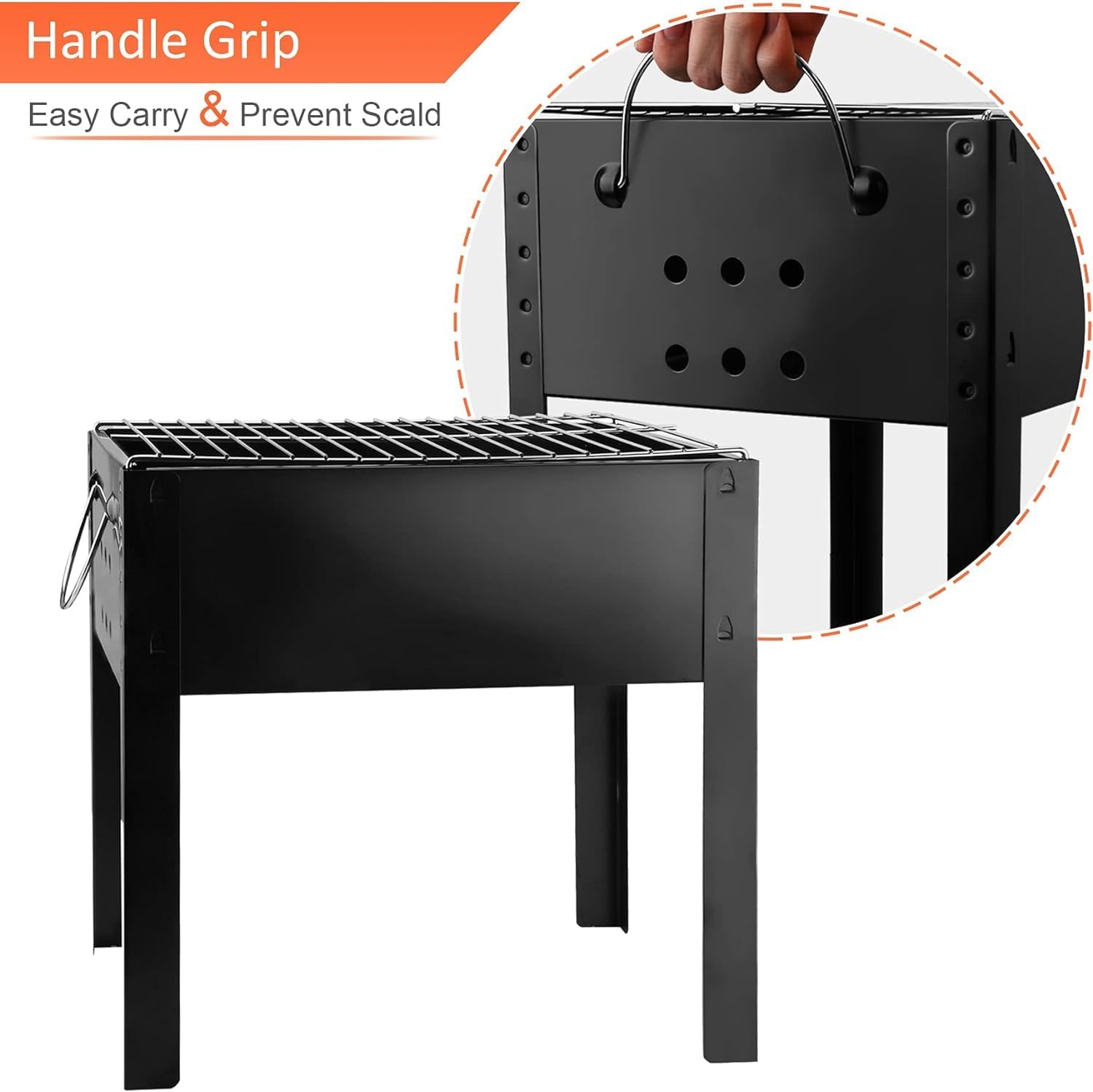 14" Portable Charcoal Barbecue Grill, Black R597204
