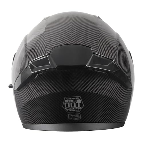 Modular Flip-Up Dual Visor Motorcycle Full Face Helmet (Bright Black, Small) S26473