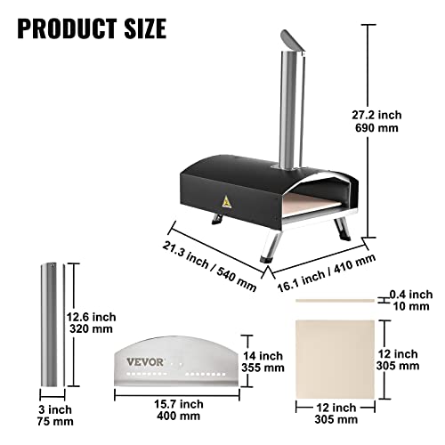 12-inch Outdoor Stainless Steel Pizza Oven P599
