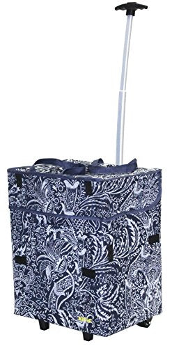 Black Collapsible Rolling Utility Cart L7786