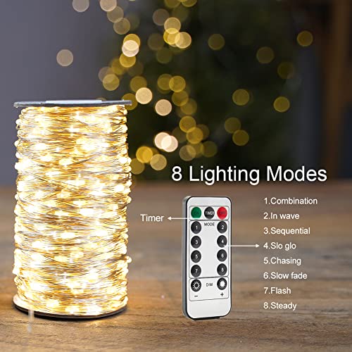 66FT Waterproof Warm White LED Fairy String Lights with Remote Control Z184