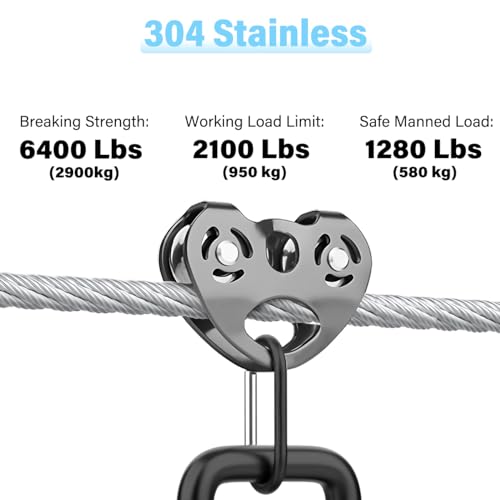1/4 30ft 304 Stainless Steel Aircraft Cable with Clamps C49468