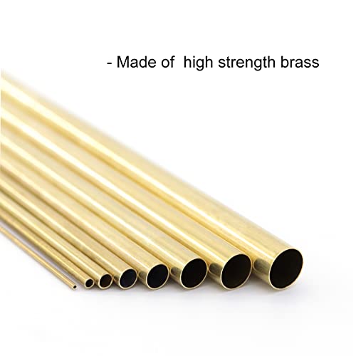 Brass Round Tube 0.2mm Wall Thickness 300mm Length Metal Seamless Straight Pipe Tubing 3pcs R443