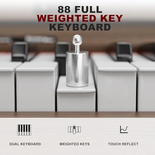 Black Full Size Weighted Key Digital Piano with Piano Bench, Stand, 3 Pedal D396