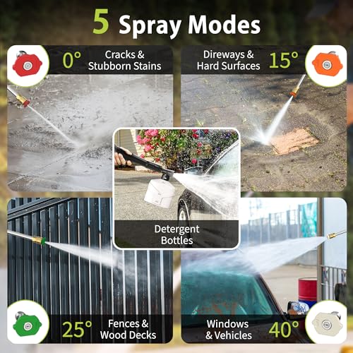 4000 PSI Electric Pressure Washer, 1900W Motor, 4 Adjustable Nozzles, 32.81ft Hose, Foam Cannon N5696