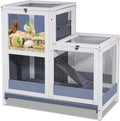 Wooden Guinea Pig Cage with Openable Roofs and Removable Tray G868584