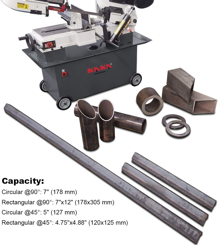 Metal Cutting Horizontal Band Saw 7"x12" Capacity with 1.5HP motor D465