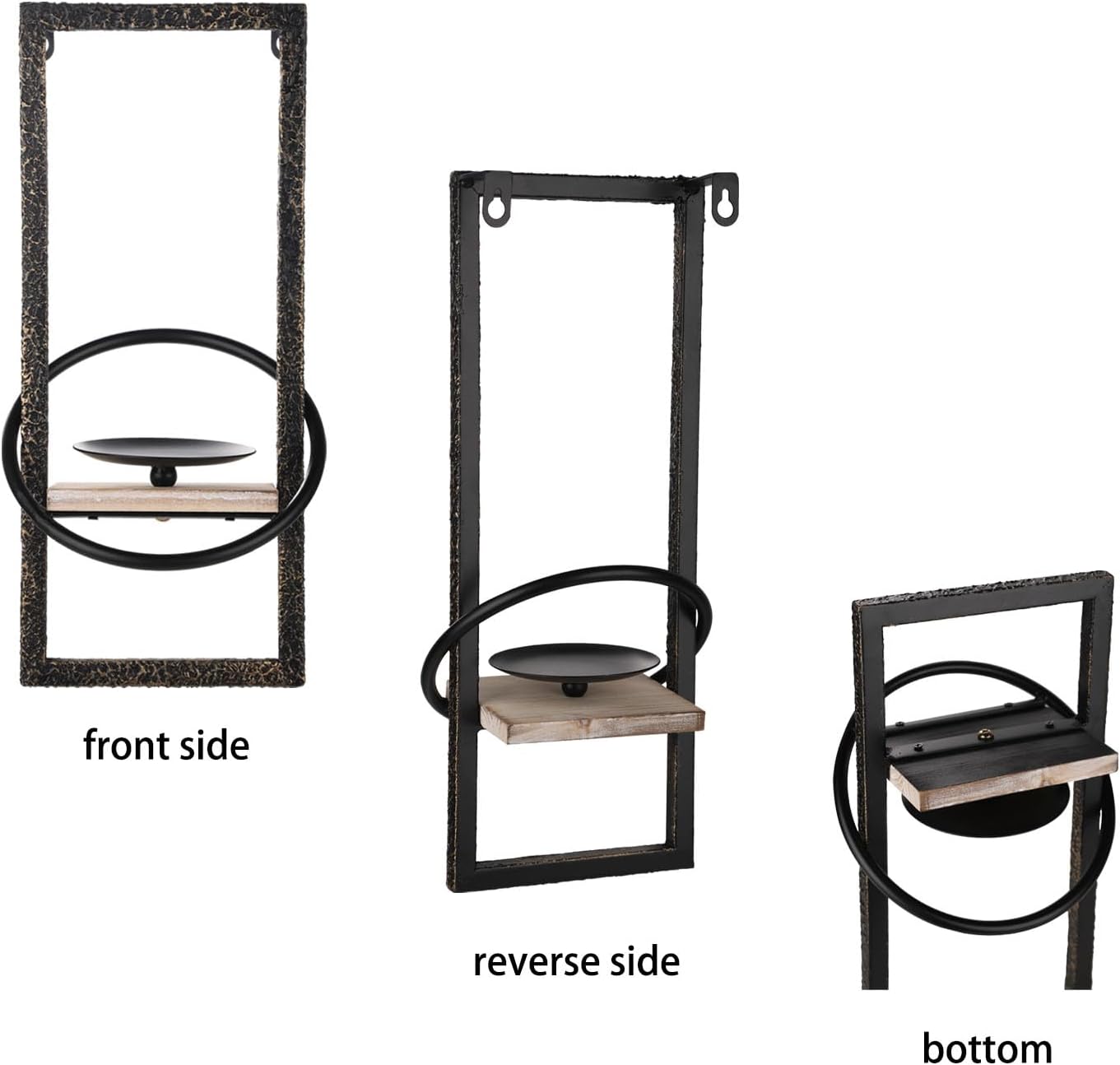 Black Wall Sconce Candle Holder Set of 2 I734548