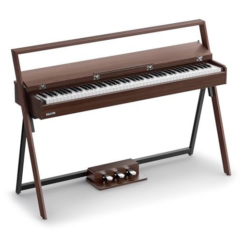 88 Key Weighted Digital Piano with Bluetooth, Walnut Wood Color N39743