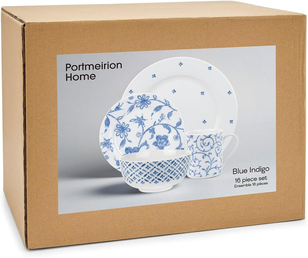 16 Piece Blue and White Porcelain Dinnerware Set Z43452