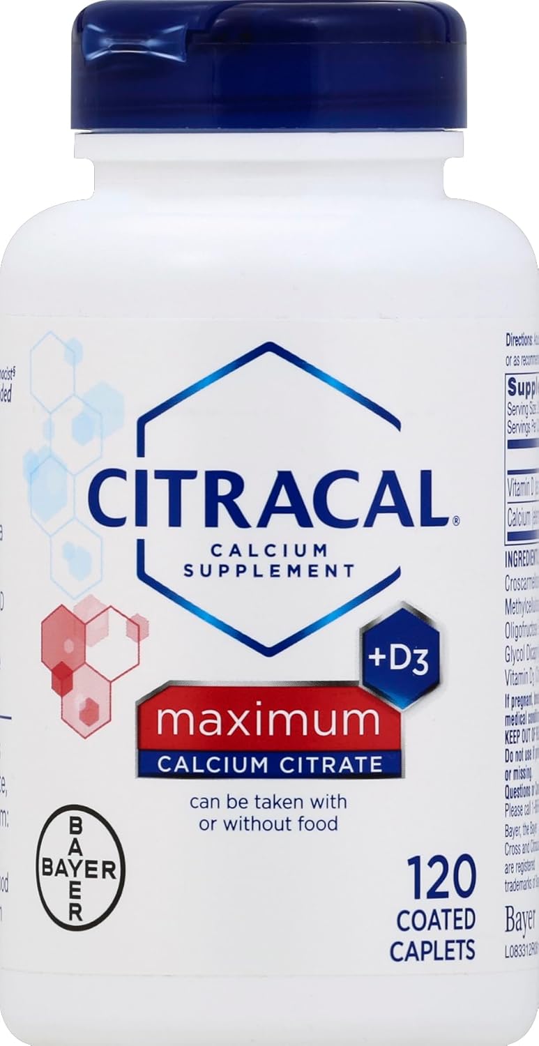 120 Count Calcium Citrate with Vitamin D Caplets T800