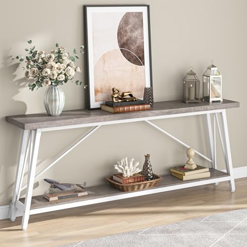 White Industrial Console Sofa Table S4873