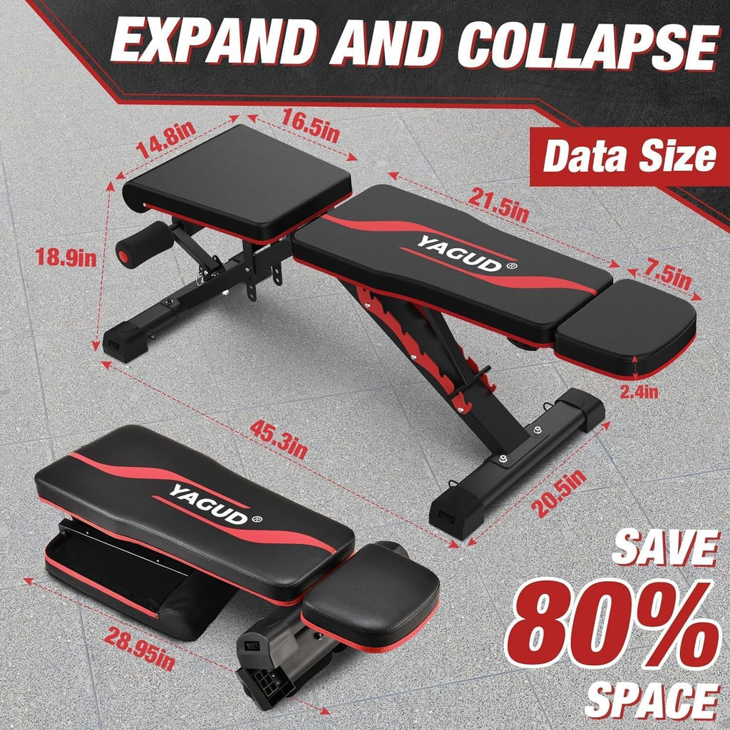 Adjustable Weight Bench with Barbell Rack X7416