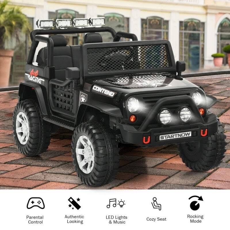 12V Pink Kids Electric Ride on Truck Car with Lights and Music C528494