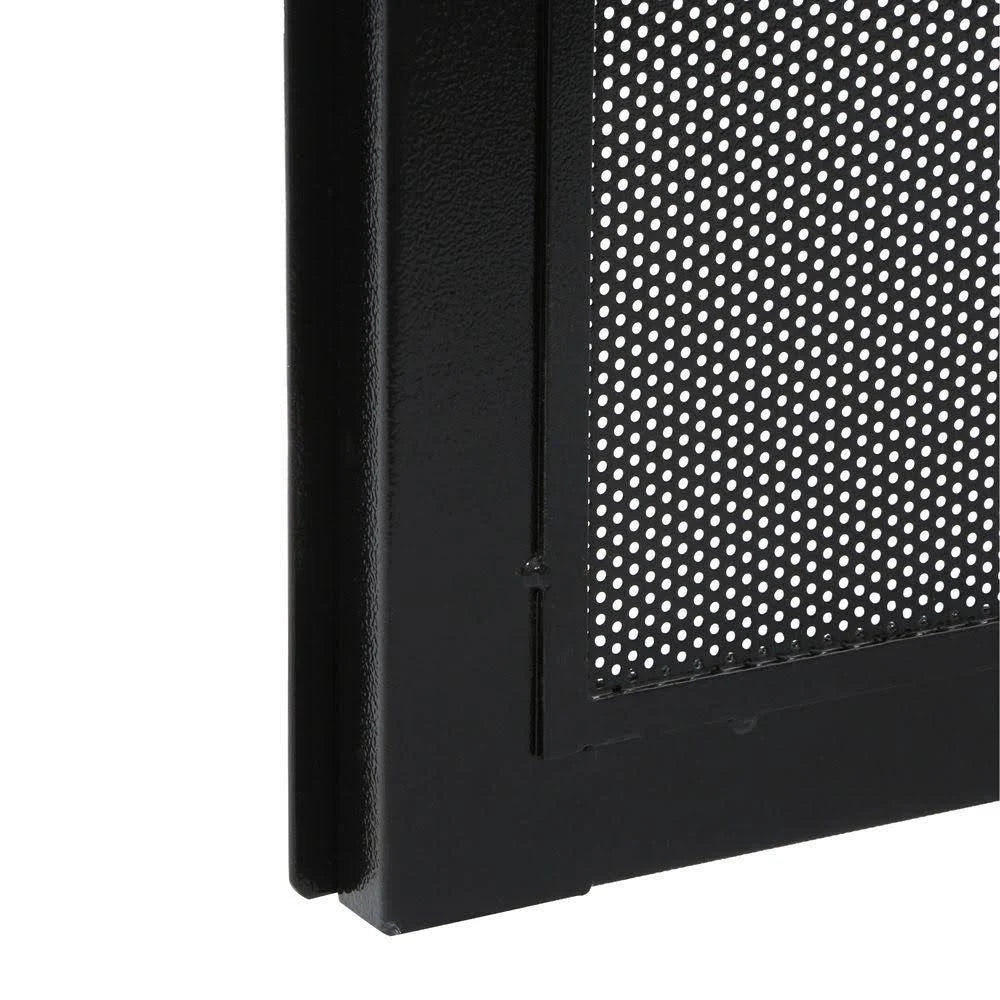 36 in. x 80 in. Black Steel Security Door with Perforated Metal Screen G15123