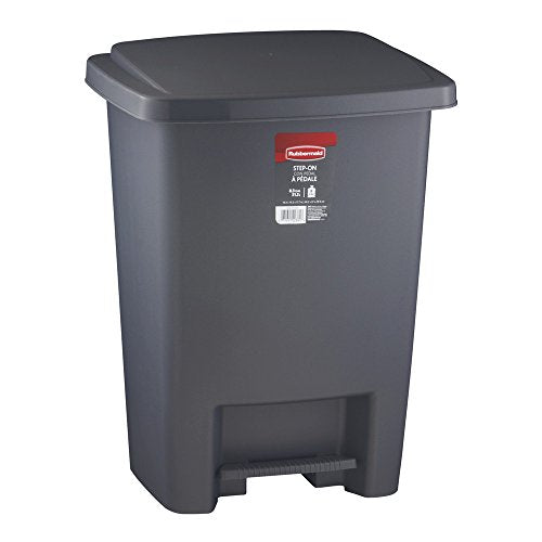 Gray 8.25-Gallon Step-On Trash Can with Lid Z52421
