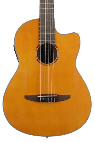 Natural Acoustic-Electric Nylon-String Classical Guitar with Carrying Bag E821955