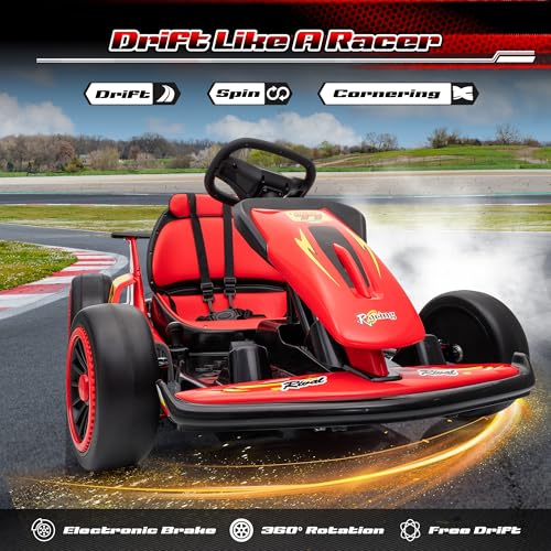 Red Electric Go Kart with EVA Tires, 400W, Max Speed 8.1 MPH C33289
