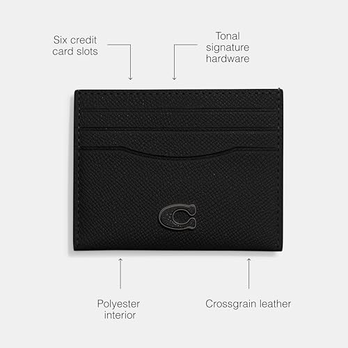 Flat Card Case in Crossgrain Leather, Chalk Y747