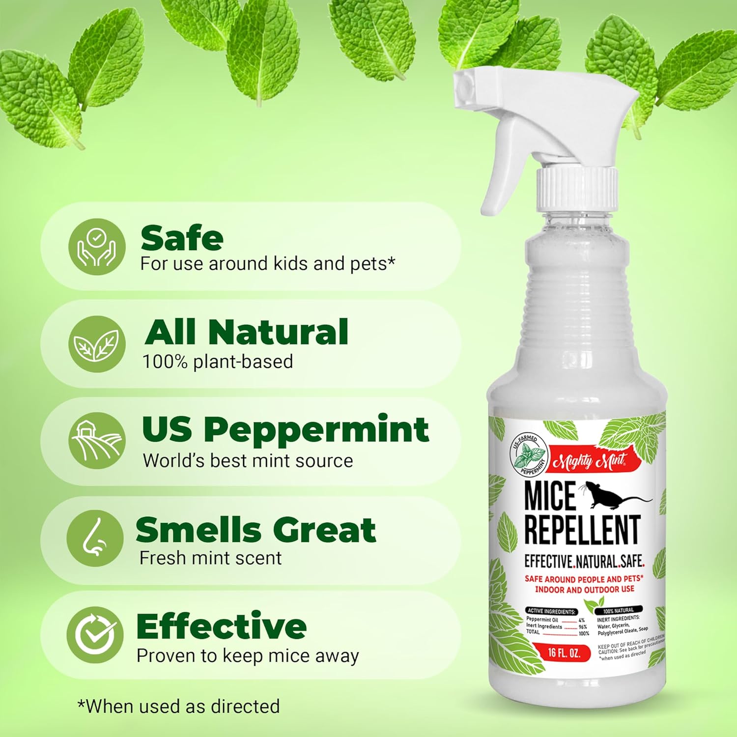 16oz Peppermint Oil Mice Repellent Spray B913