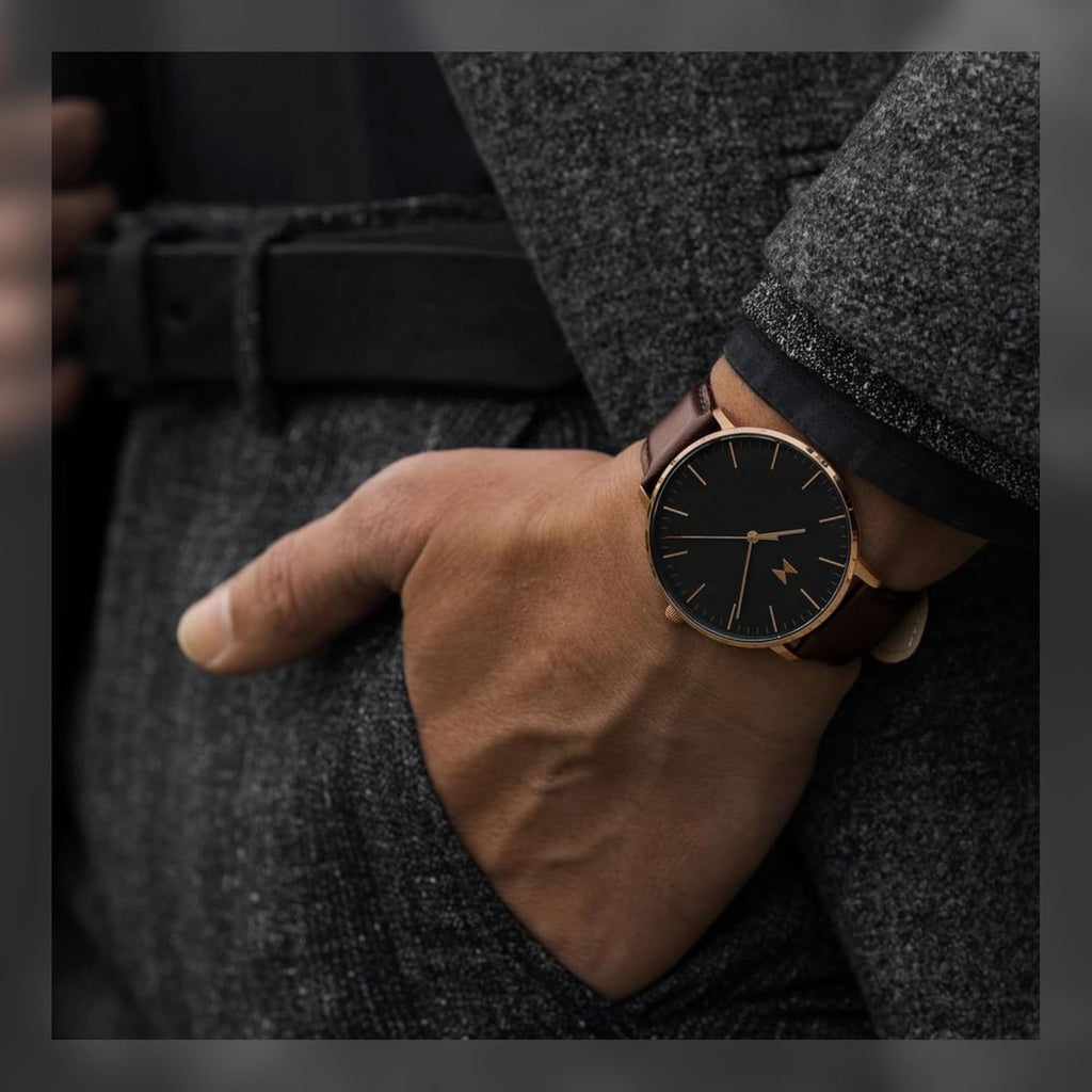 Men’s Slim Analog Watch - Minimalist Water Resistant 3 ATM 42mm Japanese Quartz Wristwatch Z869608
