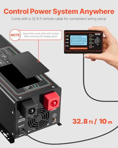 2000 Watt DC 12V to AC 120V Pure Sine Wave Inverter Charger with LCD Display F681