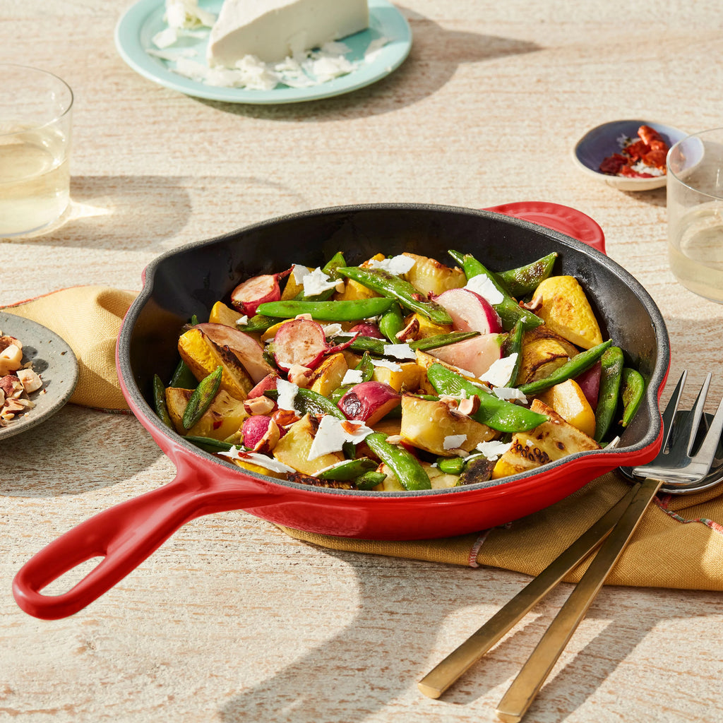 Enameled Cast-Iron 10-1/4-Inch Skillet with Iron Handle S724315