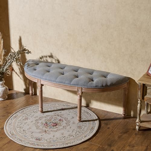 Beige Upholstered Tufted Window Bench F340058