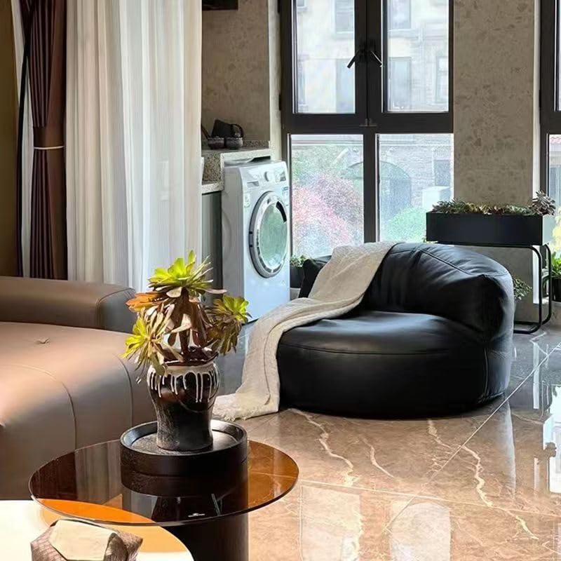 Curved Leather Sofa H726
