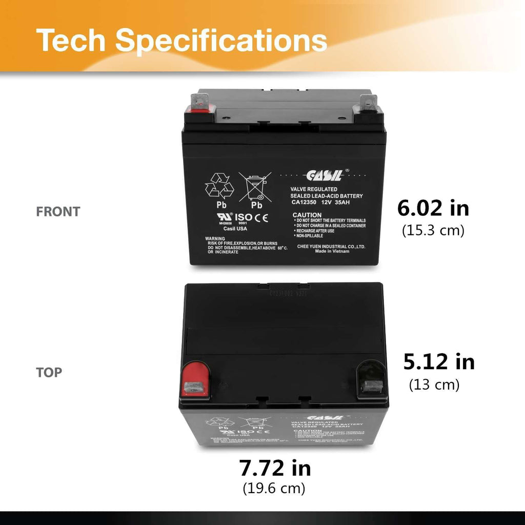 12V 35Ah Deep Cycle AGM SLA Rechargeable Battery U763