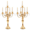 20" Tall 5 Arm Crystal Candelabra Candle Holder (Black) A9508