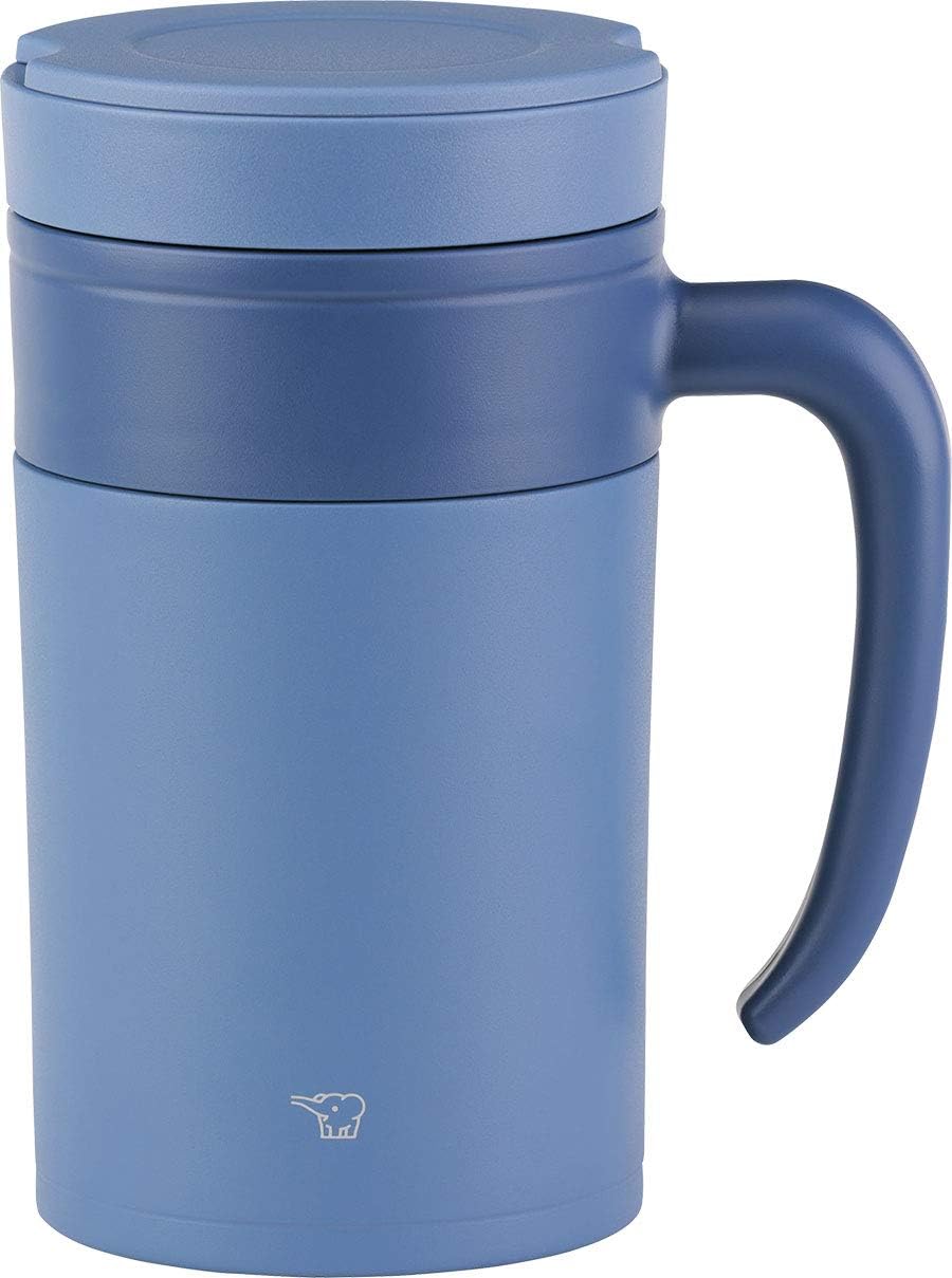 Stainless Tea Tumbler with Handle, 16-Ounce, Prussian Blue S140
