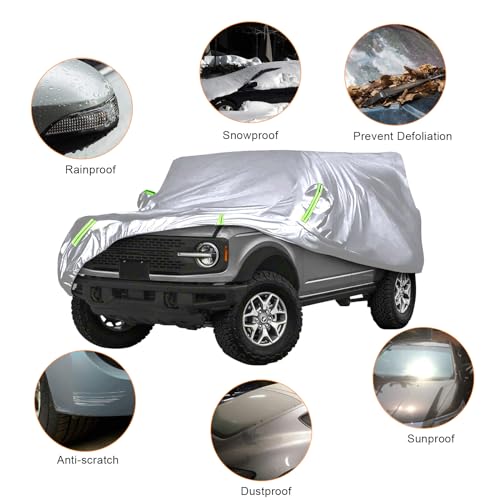 Black & Green 600D Oxford Fabric Waterproof Car Cover S499447