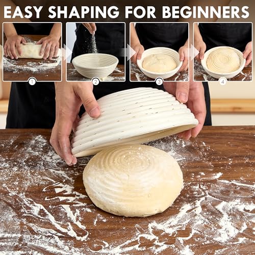 10 Inch Oval Sourdough Bread Proofing Baskets Set Of 2 K18069