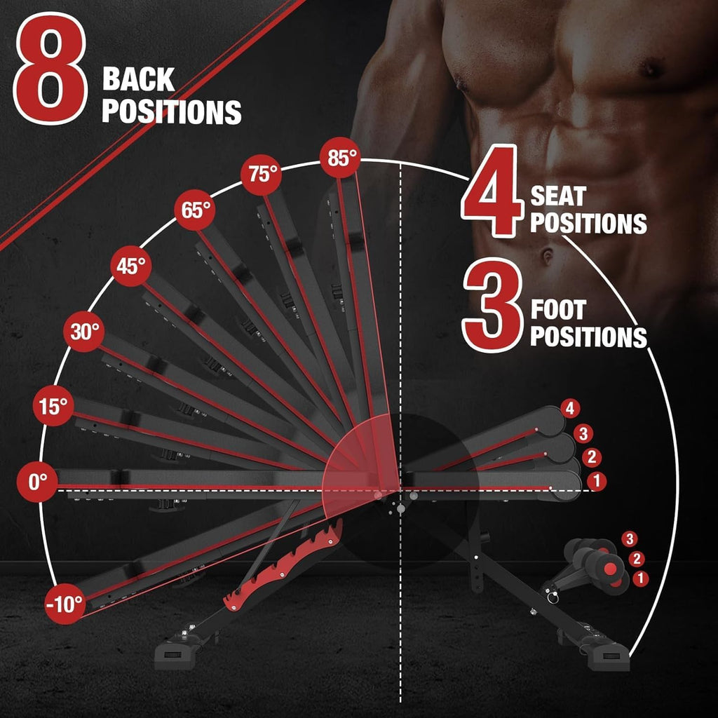 Adjustable Weight Bench with Barbell Rack X7416