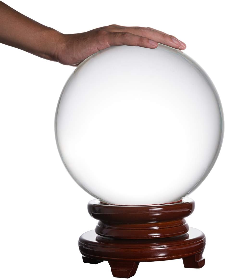 Crystal Ball 250mm with Wooden Stand U7717
