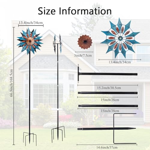 13.4" x 66" Metal Kinetic Wind Spinner O7599