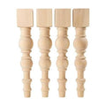 Set Of 4 Unfinished Turned Dining Table Legs T433