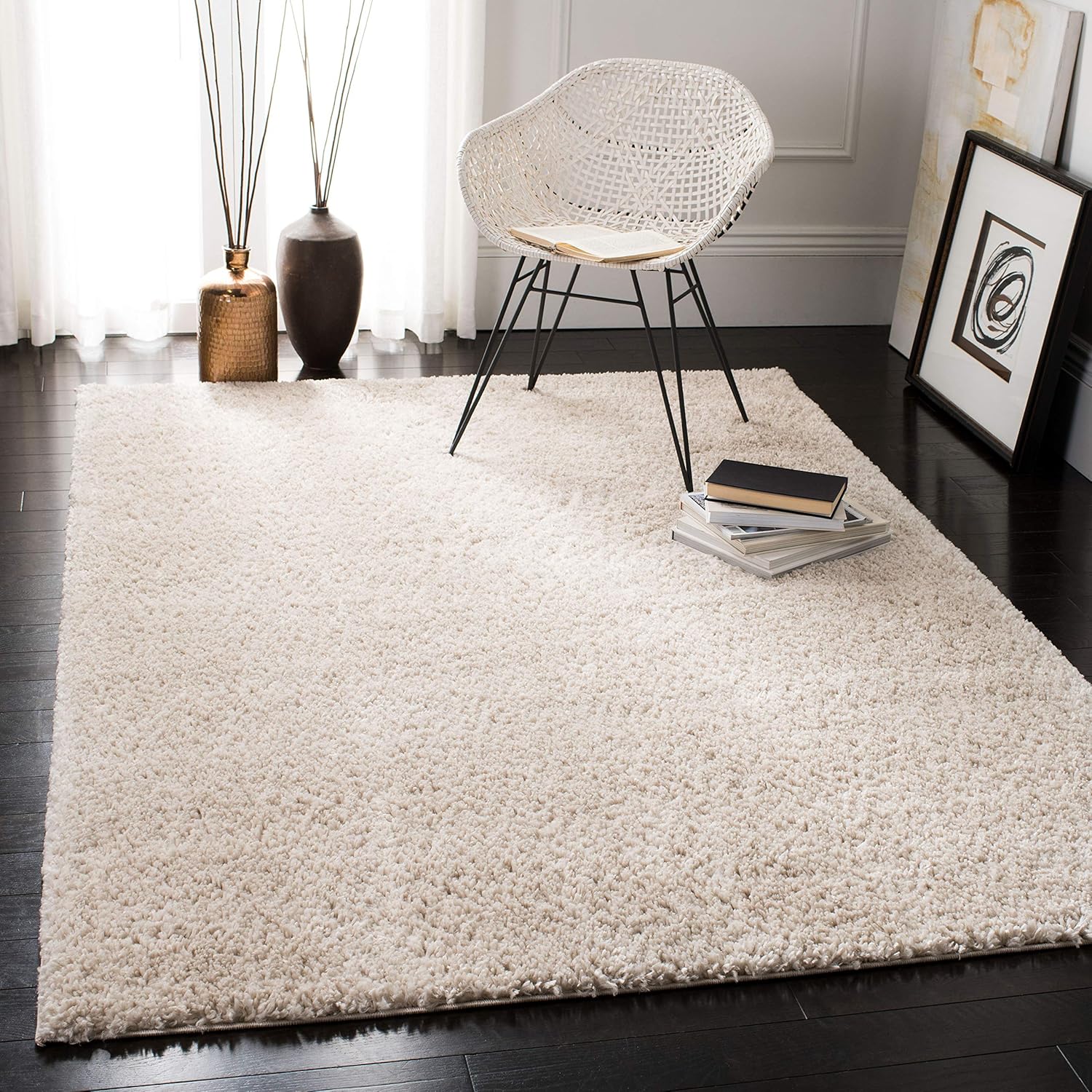 Beige 12' x 15' Shag Area Rug F5663