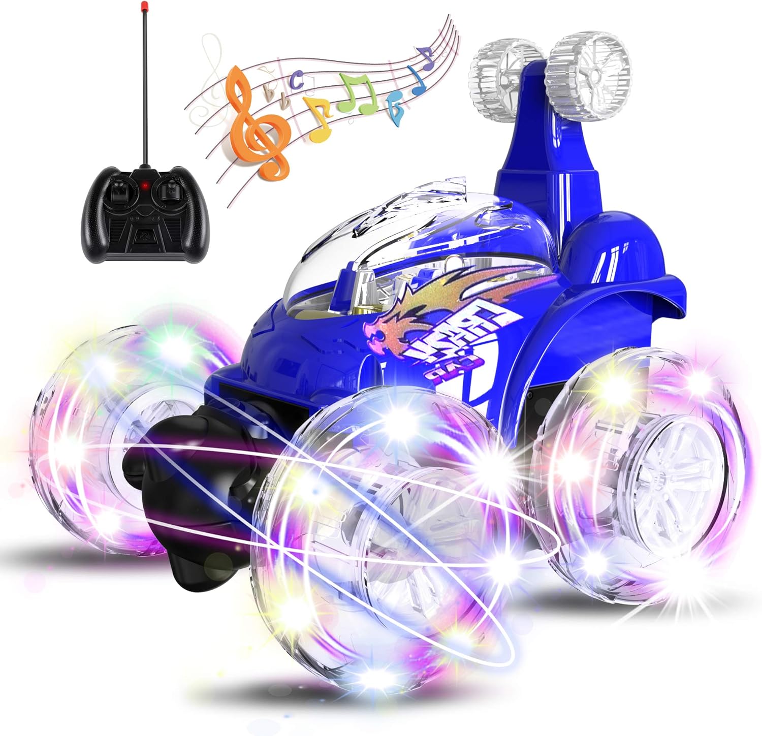 2.4GHz 2 in 1 RC Stunt Car with LED Headlights V98518