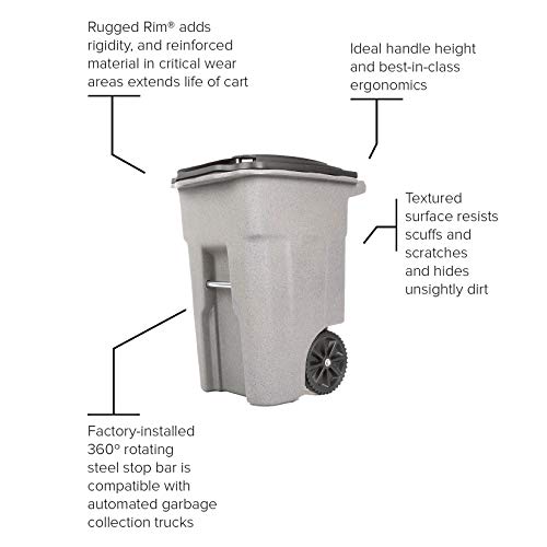 32 Gallon Trash Can with Wheels and Attached Lid H9909