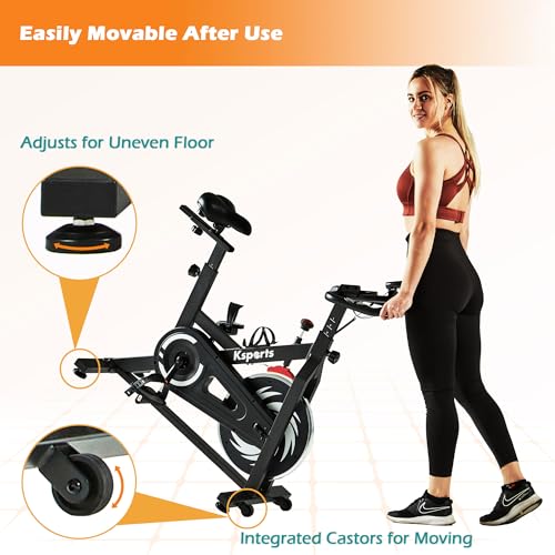 Black Magnetic Resistance Adjustable Stationary Bike with LCD Screen X5873
