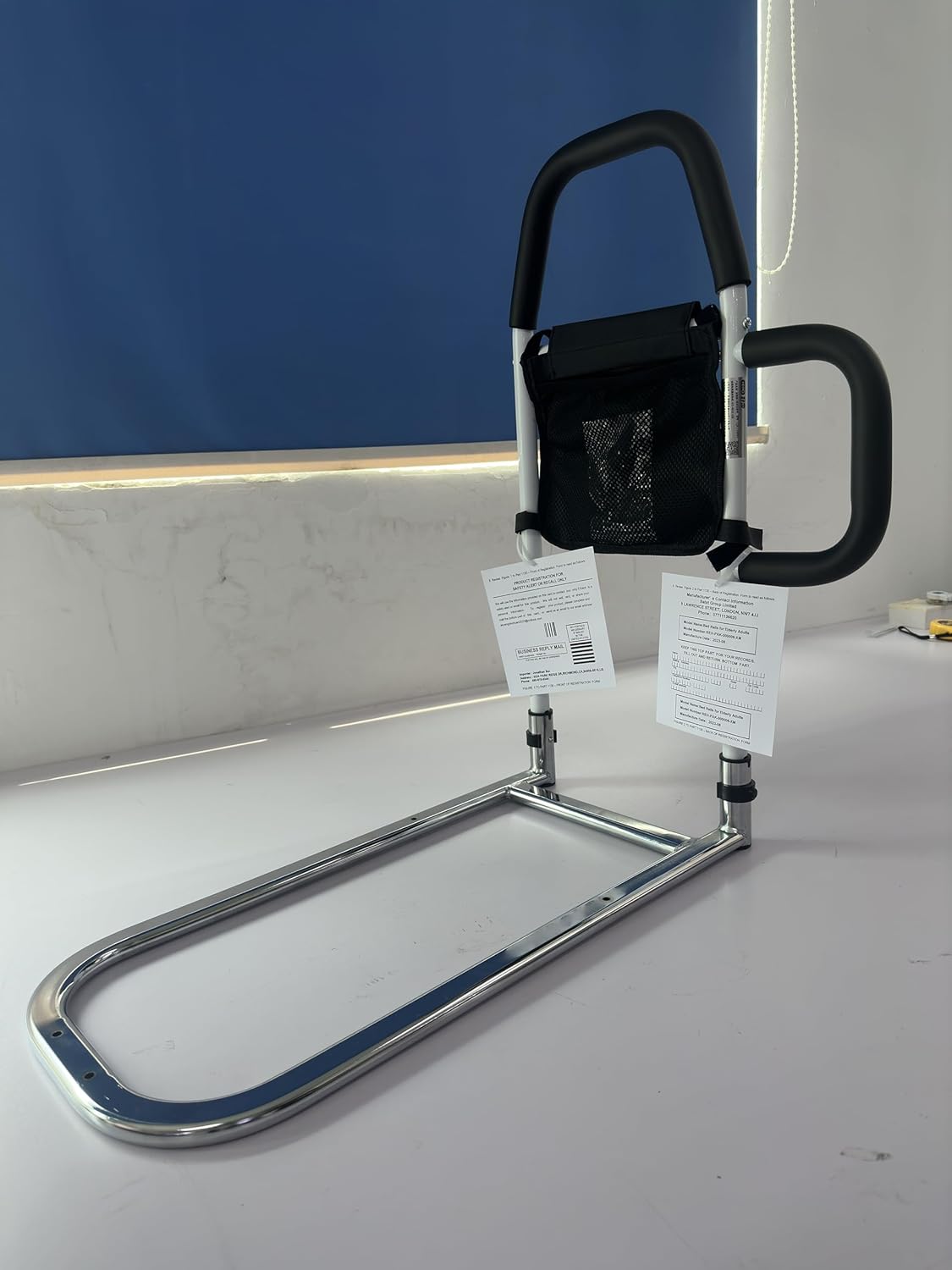Heavy Duty 330lbs Bed Rails with Dual Padded Grab Bars & Storage Pocket P321840
