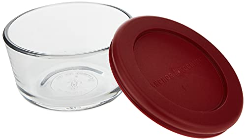 Red 6-Piece Glass Food Storage Containers with Lids U97736