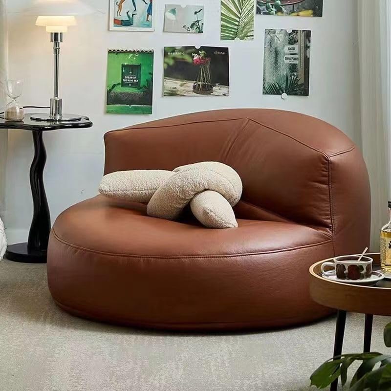 Curved Leather Sofa H726